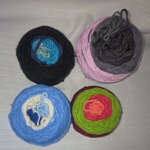 Lot Of (4) Caked Acrylic Yarn